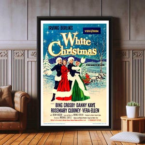 Affiche de film de Noël blanc, impression sur toile de haute qualité, impressions d'affiches populaires pour décoration murale esthétique, A1, A2, A3, A4, A5, 27 x 40