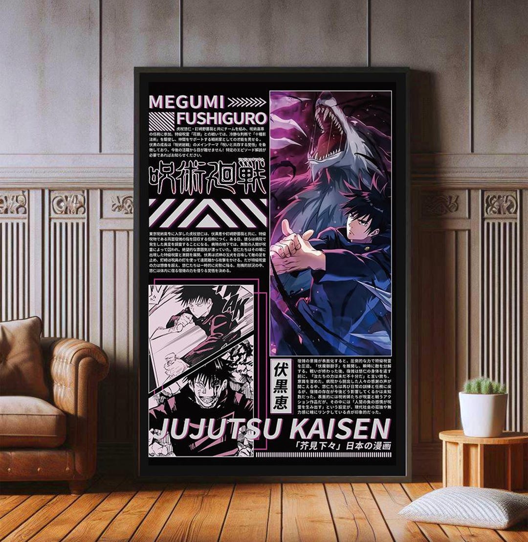 Fushiguro Megumi Jujutsu Kaisen Anime Poster Print High Quality Canvas fushiguro-megumi-jujutsu-kaisen-anime-poster-print-high-quality-canvas