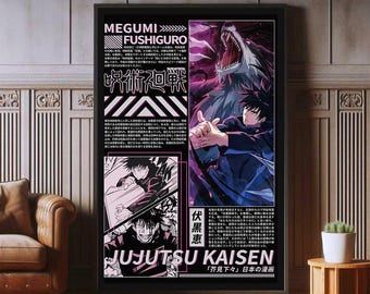 Fushiguro Megumi Jujutsu Kaisen Anime Poster Print, High Quality