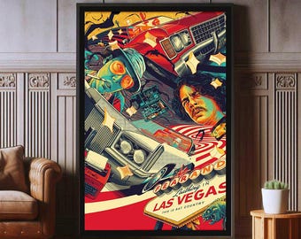 Fear and Loathing in Las Vegas Film Poster, High Quality Canvas Print, Popular Poster Prints for Wall Aesthetic Decor, A1,A2,A3,A4,A5,27X40