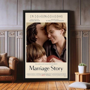 Marriage Story Film Poster, High Quality Canvas Print, Popular Poster Prints for Wall Aesthetic Decor, A1,A2,A3,A4,A5,27X40