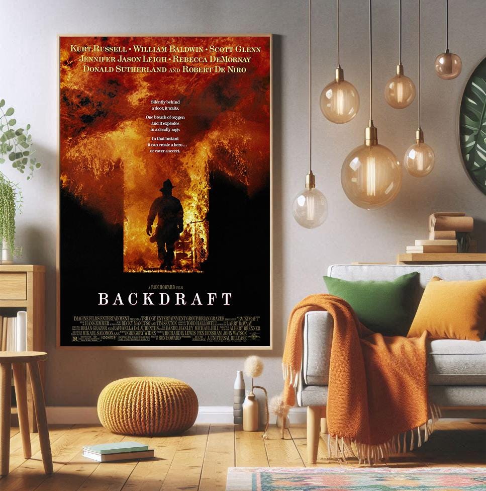Backdraft (1991) Film Poster, High Quality Canvas Print, Popular Poster ...