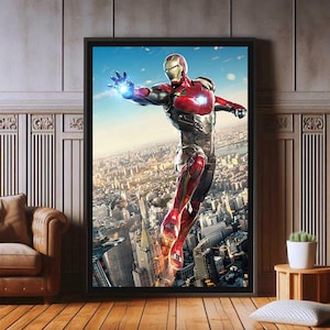 Iron Man Avengers Film Tony Stark Poster, Hochwertige Leinwanddruck, Beliebte Poster Prints für Ästhetisches Wanddekor, A1, A2, A3, A4, A5, 27X40