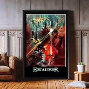Póster de la película Excalibur, impresión en lienzo de alta calidad, impresiones de póster populares para decoración estética de pared, tamaño A1, A2, A3, A4, A5, 27 x 40