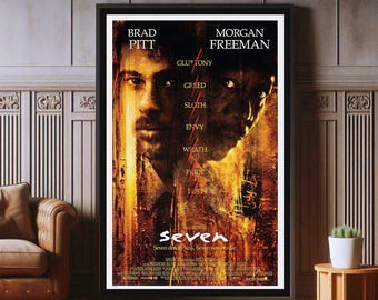 Se7en (1995) Film Poster, High Quality Canvas Print, Popular Poster Prints for Wall Aesthetic Decor, A1,A2,A3,A4,A5,27X40