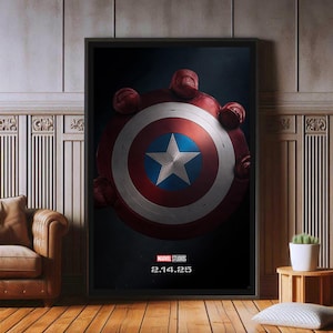 Capitão América Admirável Mundo Novo Pôster de Filme, Impressão em Tela de Alta Qualidade, Impressões de Pôster Populares para Decoração Estética de Parede, A1, A2, A3, A4, A5, 27X40