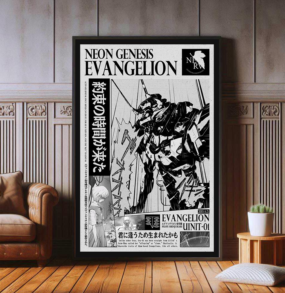Eva R Japan Neon Genesis Evangelion Anime Poster, High Quality Canvas Print ...