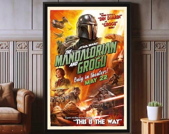 Star Wars The Mandalorian And Grogu Poster, High Quality Canvas Print, Popular Poster Prints for Wall Aesthetic Decor, A1,A2,A3,A4,A5,27X40