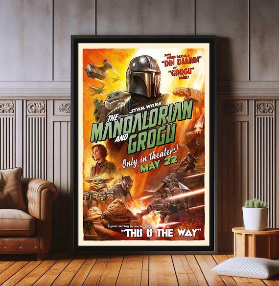 Star Wars the Mandalorian and Grogu Poster, High Quality Canvas