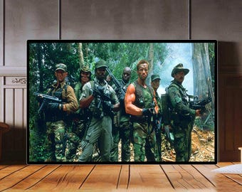 1987 Predator Movie Poster: Arnold Schwarzenegger, Canvas Print Wall Art