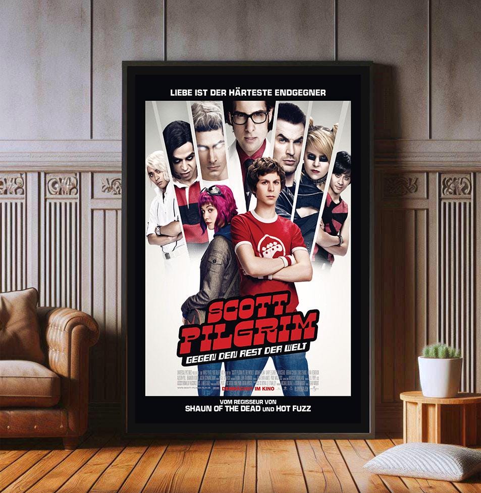 Scott Pilgrim Vs the World Film Poster, High Quality Canvas Print