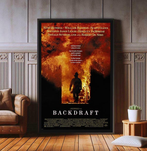 バックドラフト（1991）映画ポスター、高品質キャンバスプリント、壁面 