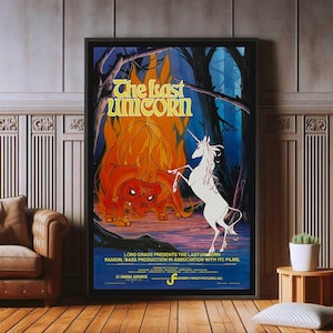 The Last Unicorn Film Poster, High Quality Canvas Print, Popular Poster Prints for Wall Aesthetic Decor, A1,A2,A3,A4,A5,27X40
