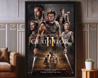 Gladiator 2 Movie Poster, High Quality Canvas Print, Popular Poster Prints for Wall Aesthetic Decor, A1,A2,A3,A4,A5,27X40