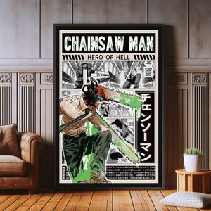 Poster Chainsaw Man Reze Sur Toile – Déco Manga 20x30 Cm, Parfait Pour Chambre, Bureau, Cadeau Fan