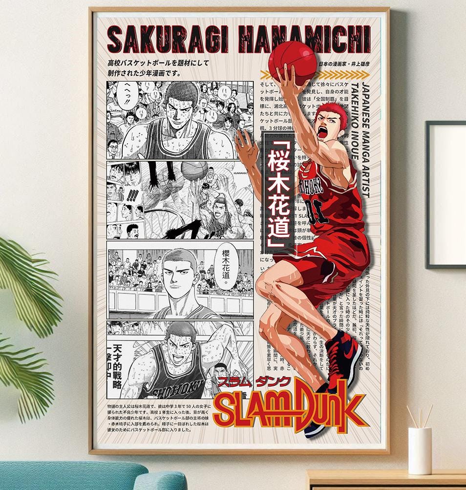 スラムダンク アニメポスター: 桜木花道 キャンバスプリント - Etsy 日本
