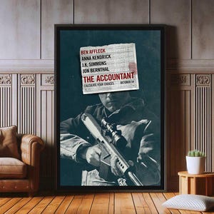 Póster de la película El Contador, impresión en lienzo de alta calidad, impresiones populares de Ben Affleck El Contador para decoración de paredes.