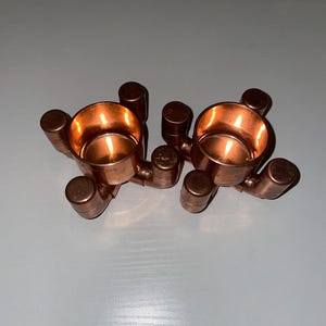 100% Copper Tea Light Holder Rustic 2Pack