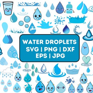 Water Drops Svg, Splash Svg, Water Svg, Rain Drops Svg, Raining Svg, Rain Svg, Water Droplet Cricut, Water Drop Vector, Water Drop Clip Art