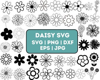 Daisy SVG Bundle, Daisy Flower Svg Designs for Cricut, Clipart cut files for Cricut, Vector Cutfile, Spring svg, Summer svg, png files,
