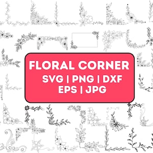 Pakiet Corner svg | Corner svg | Pliki Floral Corner svg | Dekoracyjne Corner Page SVG | Ramki Corner Pattern Border Svg | Natychmiastowe pobranie