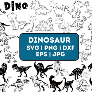 恐竜 SVG バンドル - 恐竜 PNG バンドル - 恐竜 クリップアート - Cricut 用恐竜 SVG カット ファイル、恐竜 シルエット、恐竜 ベクター