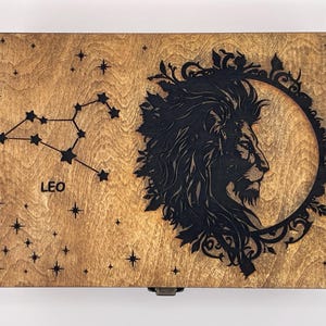 Leo Wooden Zodiac Gift Box