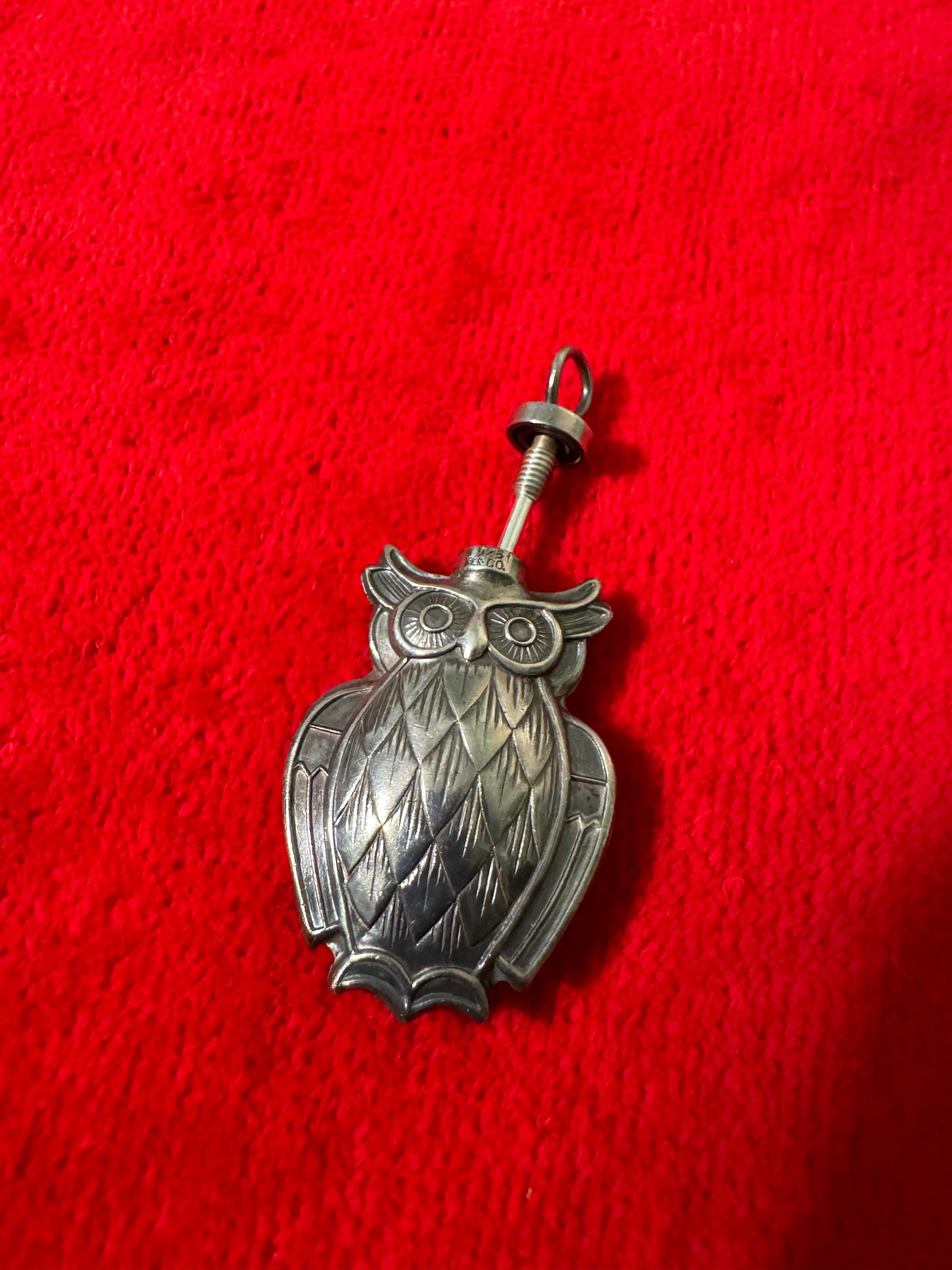 Tiffany & Co. Vintage Sterling Silver Owl Perfume Bottle