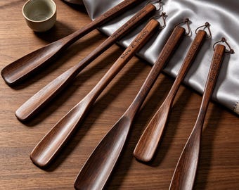 Personalized Wooden Shoe Horn Set, Long Handle Shoe Horn, Shoe Spoon Helper, Housewarming Gift for Couples, Christmas Gifts, Best Gift Idea