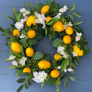 Lemon Fruit wreath design for front door or home decor.