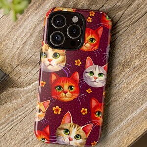 Custodia per iPhone 16, Samsung S24, Google Pixel 8 Pro, custodia per iPhone 16 Pro, custodia rigida per iPhone 16, design della custodia per iPhone 15, design del gatto per iPhone