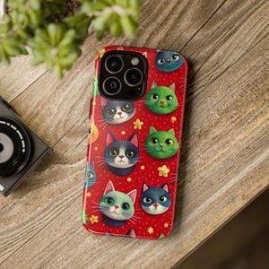 Custodia per iPhone 16, Samsung S24, Google Pixel 8 Pro, custodia per iPhone 16 Pro, custodia rigida per iPhone 16, design della custodia per iPhone 15, design del gatto per iPhone