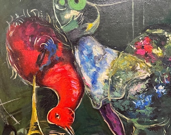 マルク・シャガール「7本の指を持つ自画像」1913年、高品質の手描き