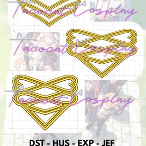 Student Uniform 3 Houses Machine Embroidery Files  - DIGITAL DOWNLOAD