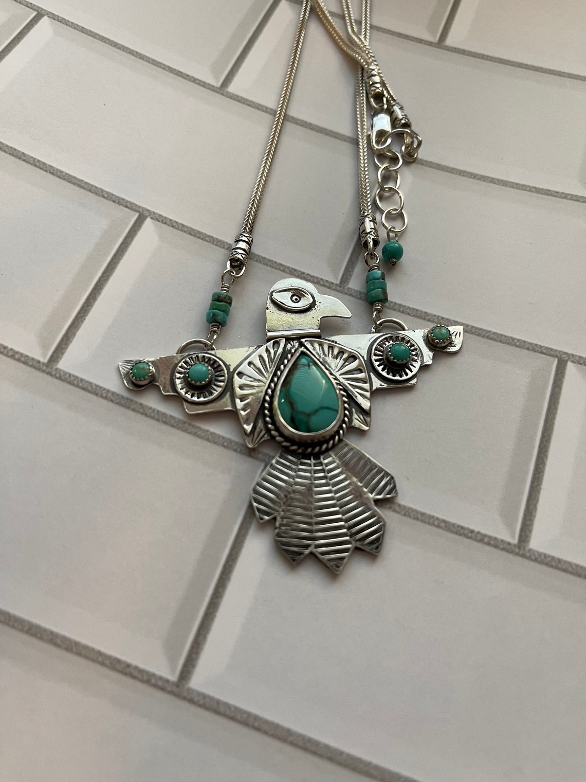 Thunderbird necklace sterling silver thunderbird pendant Etsy