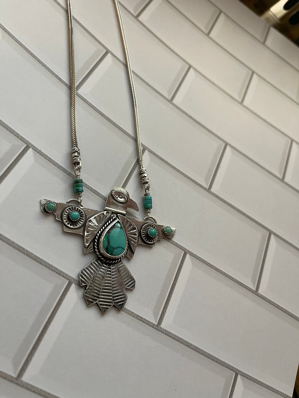 Thunderbird necklace sterling silver thunderbird pendant Etsy