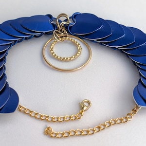 Blue Dragonscale Scalemail Necklace With Hoop
