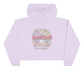 ScentFriend Pastel Crop Hoodie | Cute Perfume Bottle Graphic
