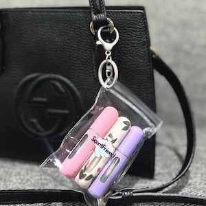 3-Pack Perfume Atomizers with Bag Charm | Refillable 5ml Travel Spray Bottles in Clear Case | TSA-Approved-Leakproof-Purse Size | Giftable