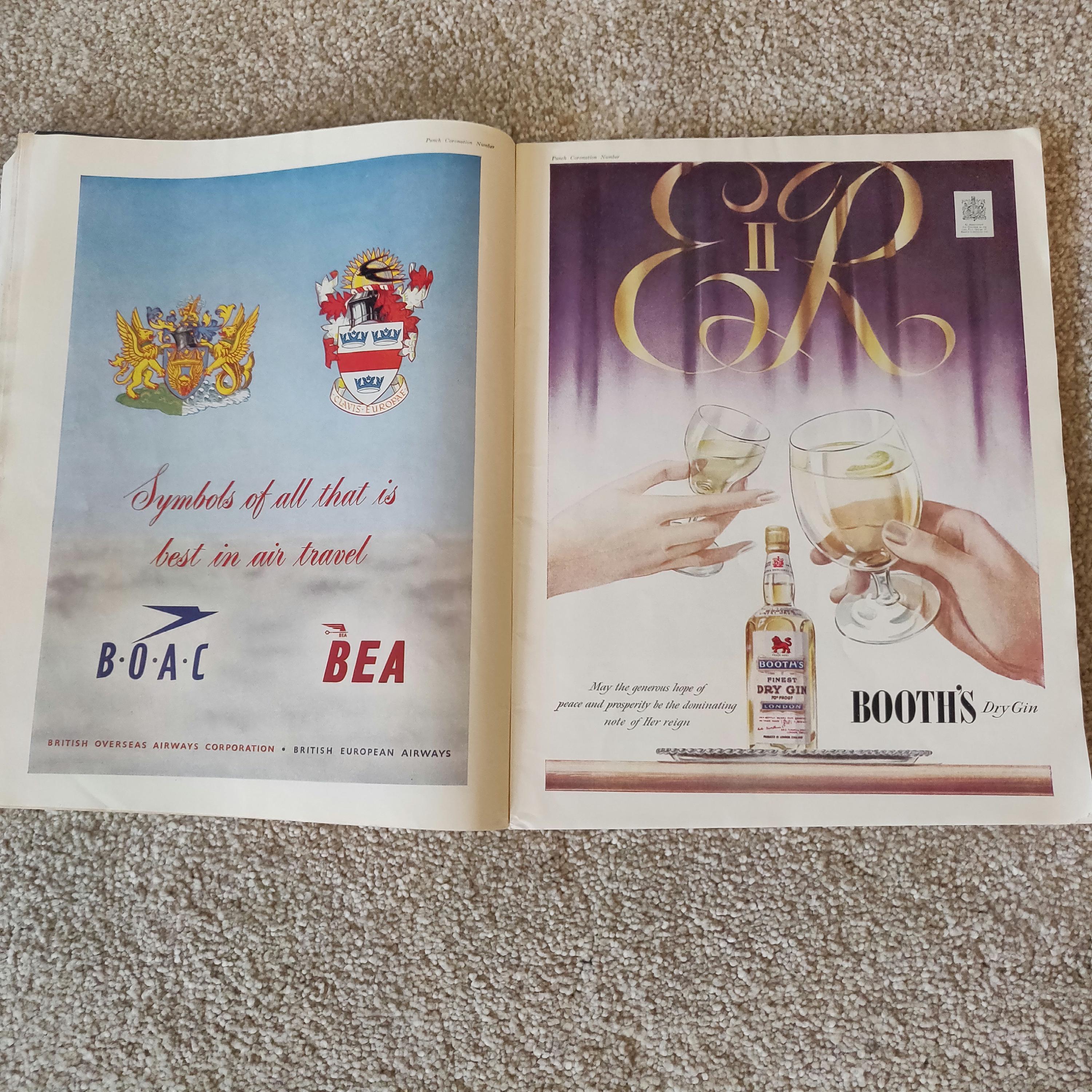 1953年ヴィンテージのパンチ・コロネーション限定版雑誌。非常に希少で