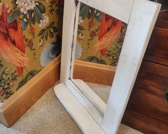 シャビーシックなヴィンテージミラー「本物のシャビーシック」をお求めの方に！ ヴィンテージフレンチシャビーシックな手描きのパイン材のバスルーム