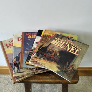 Bokpaket med vintagetransport och teknik (tåg, flygplan, land och sjö)