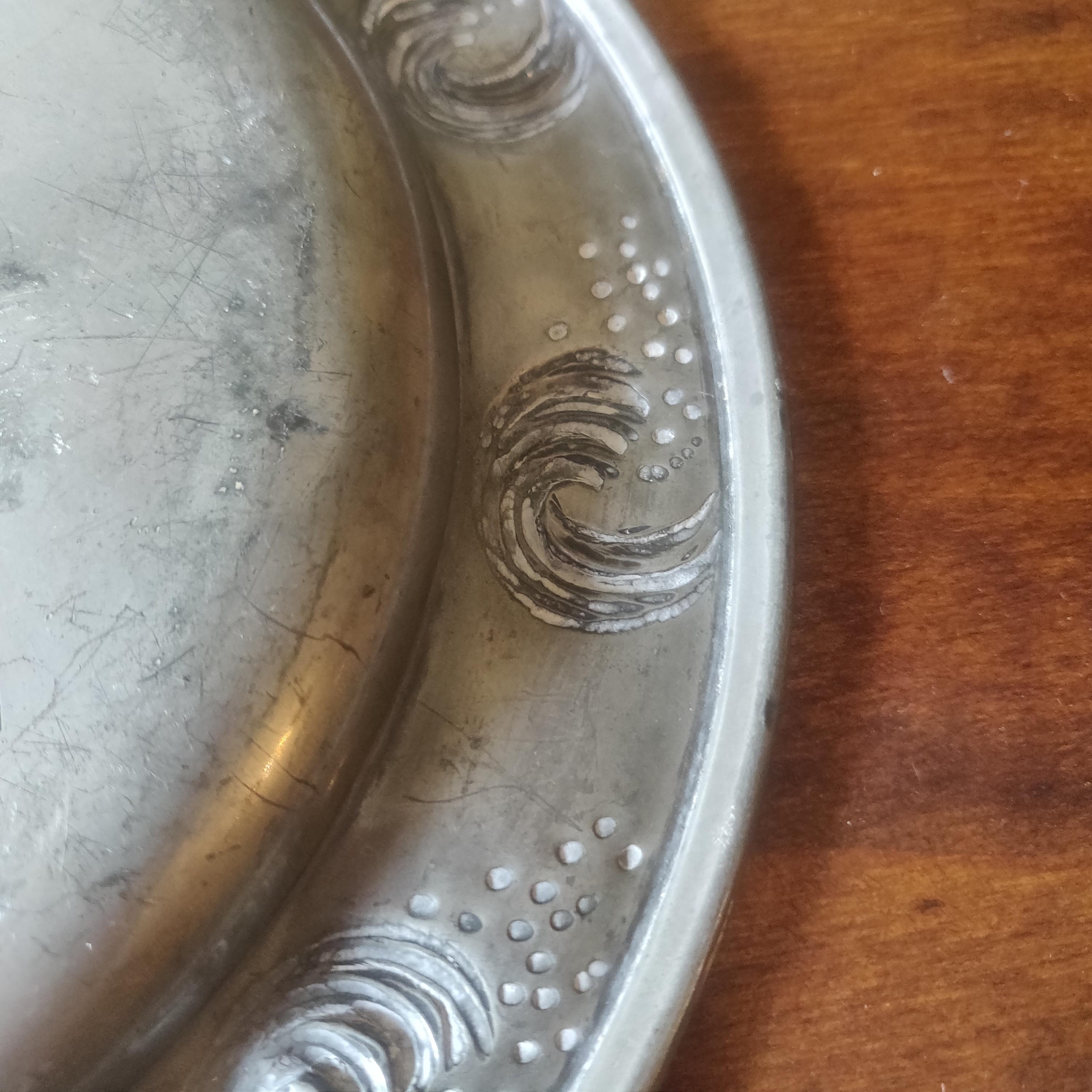 アール・ヌーヴォーデザイン ピュータートレー アール・ヌーヴォー