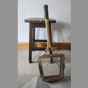Vintage Dunlop Maxply Fort Wooden Tennis Racket with Original Press