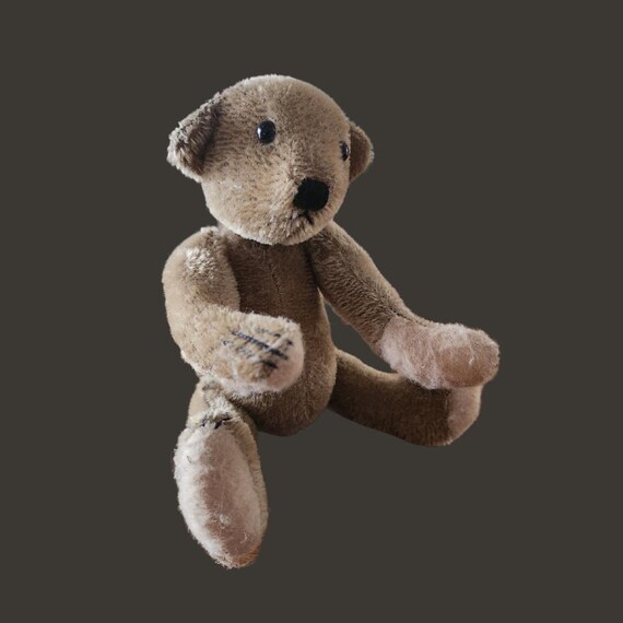 Ours ancien en peluche jambes articulées Old Teddy Bear bosse