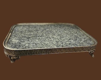 Victorian Granite & Silver-Plate Display Stand (c.1880-1900)