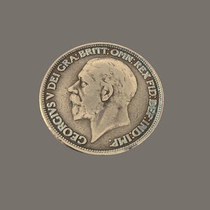 1927 King George V One Penny Vintage British Coin