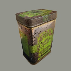 Vintage Poulains kakaoessensburk fransk dekorativ chokladburk ca 1920-1930-talet