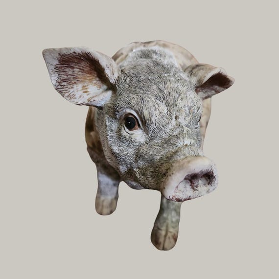 ヴィンテージの手彫り木製豚彫刻（20 世紀半ば） - Etsy 日本