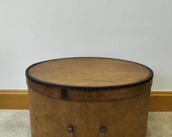 Antique Wooden Hat Box / Hatter’s Storage Box Stamped Maker - Early 20th Cent